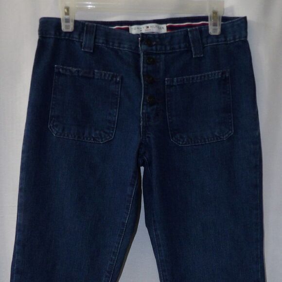 Vintage Y2K Tommy Hilfiger Denim Sailor Cropped Jean Capris Medium Blue Wash - Picture 3 of 9